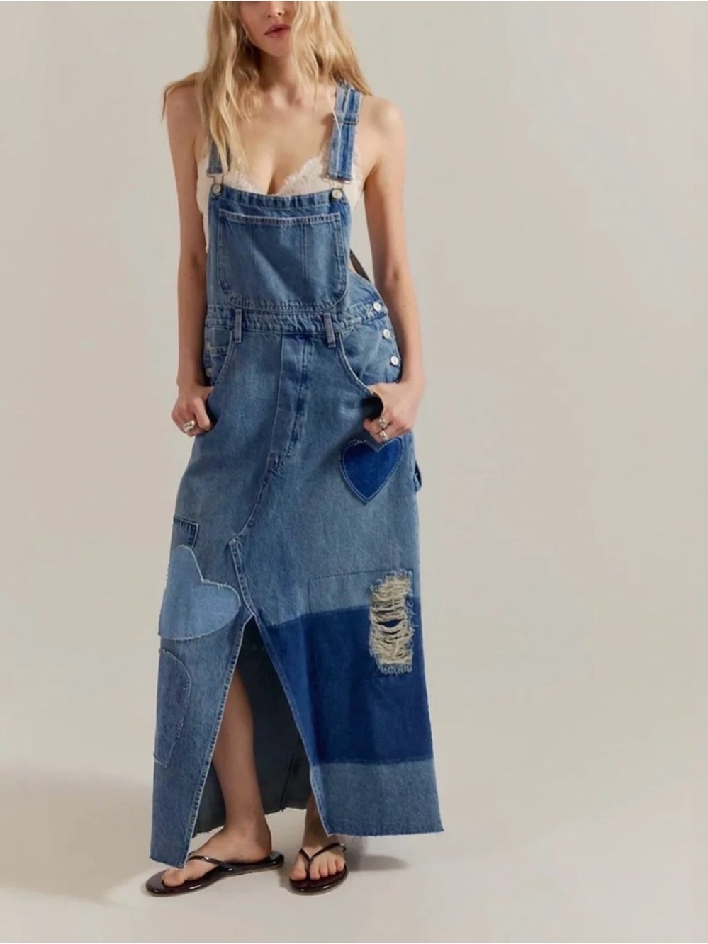 Free People We The Free Key To My Heart Patched Skirtalls